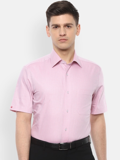 

Louis Philippe Men Pink Regular Fit Self Design Cotton Formal Shirt