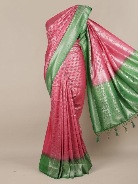 

Pothys Pink Woven Design Jute Silk Saree