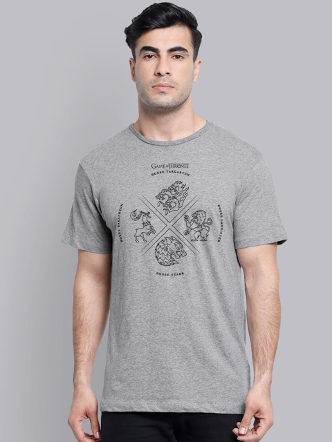 

Free Authority Men Grey Game Of Thrones Printed Round Neck T-shirt