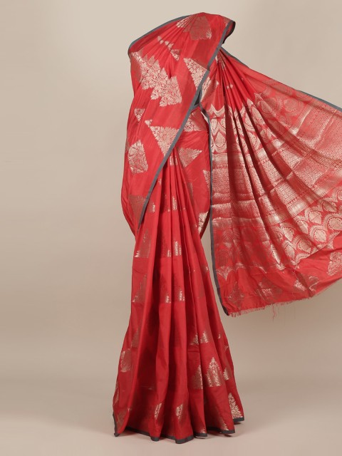 

Pothys Red & Green Jute Silk Woven Design Saree