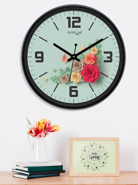 

RANDOM Sea Green & Red Round Textured Analogue Wall Clock