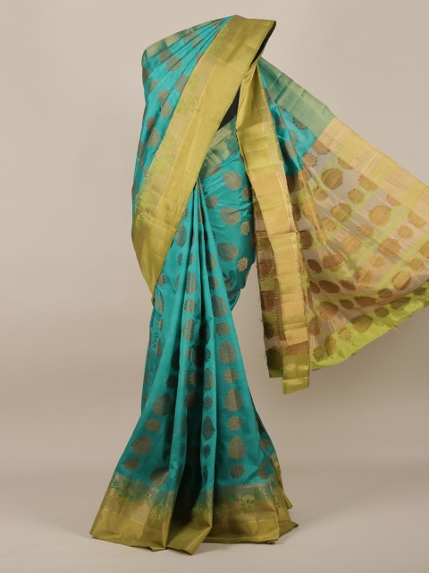 

Pothys Blue Woven Design Jute Silk Saree