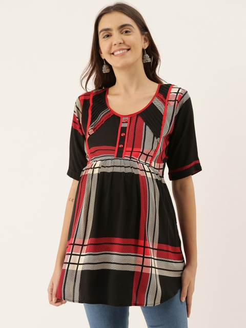 

GOLDSTROMS Women Black & Red Checked Maternity Tunic