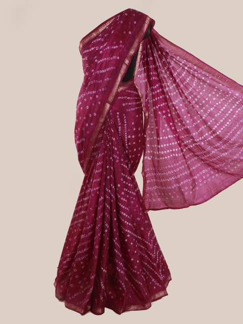 

Pothys Magenta & White Art Silk Printed Saree