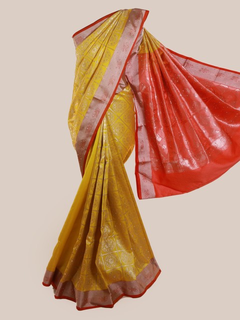 

Pothys Yellow & Red Art Silk Woven Design Saree