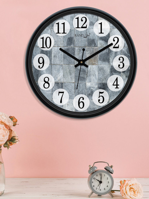 

RANDOM Grey Round Colourblocked Analogue Wall Clock