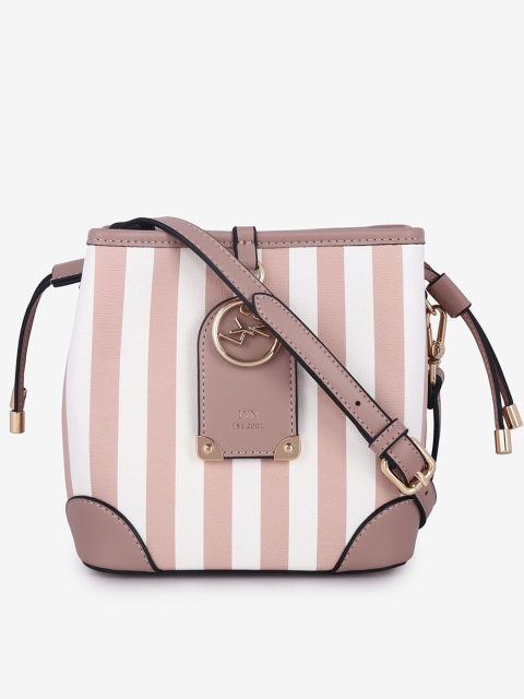 

LYN Pink & White Striped Sling Bag