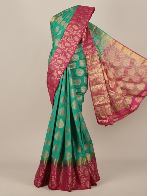 

Pothys Green Woven Design Jute Silk Saree