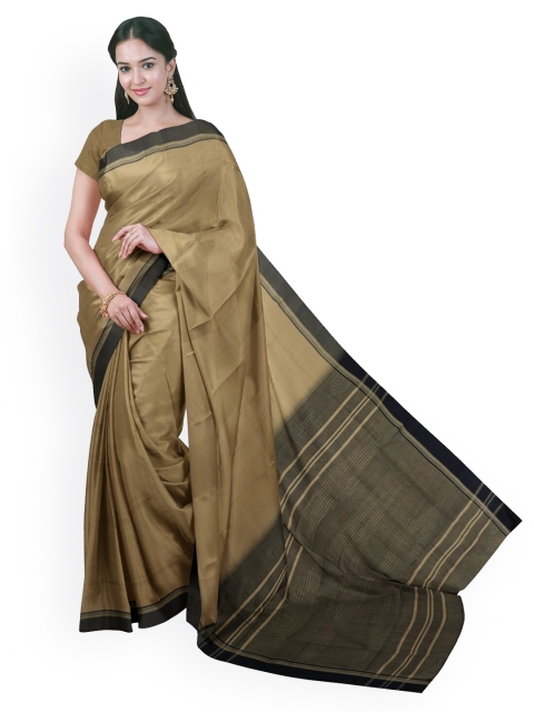 

APCO Camel Brown Solid Pure Cotton Saree