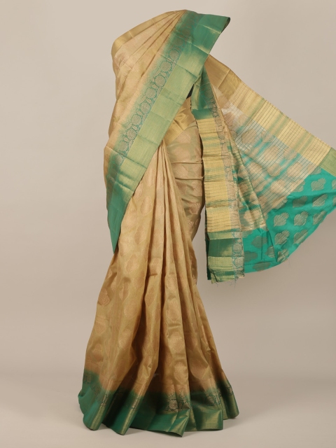 

Pothys Tan Woven Design Jute Silk Saree