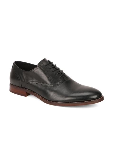 

ALDO Men Black Solid Leather Formal Oxfords