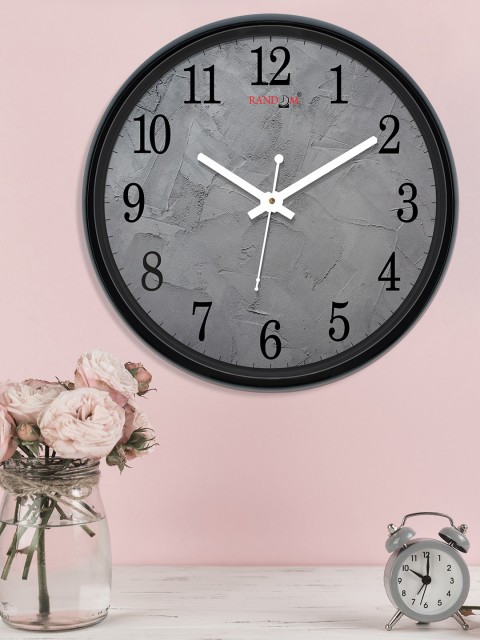 

RANDOM Grey Melange Round Textured Analogue Wall Clock