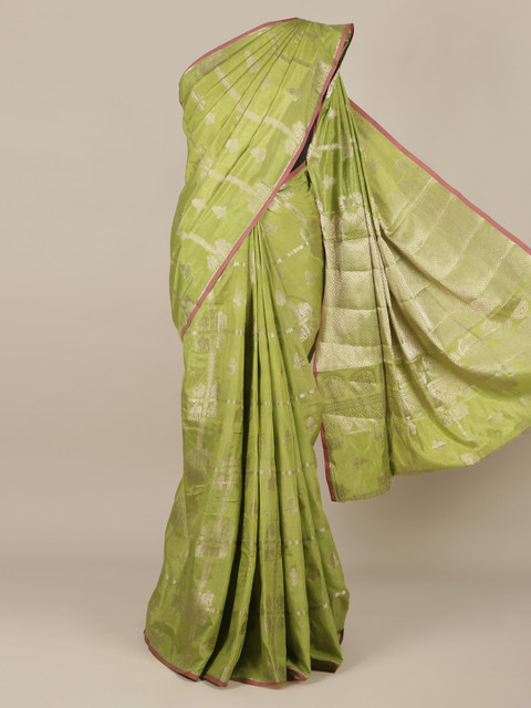 

Pothys Green Woven Design Jute Silk Saree