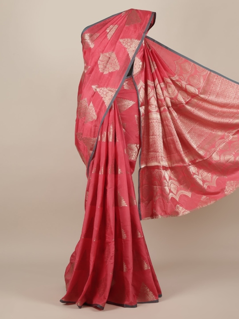 

Pothys Pink Woven Design Jute Silk Saree