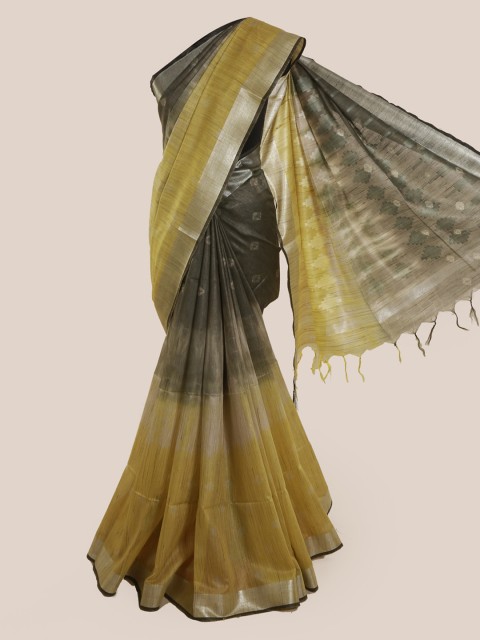 

Pothys Multicoloured Colourblocked Linen Blend Saree, Multi