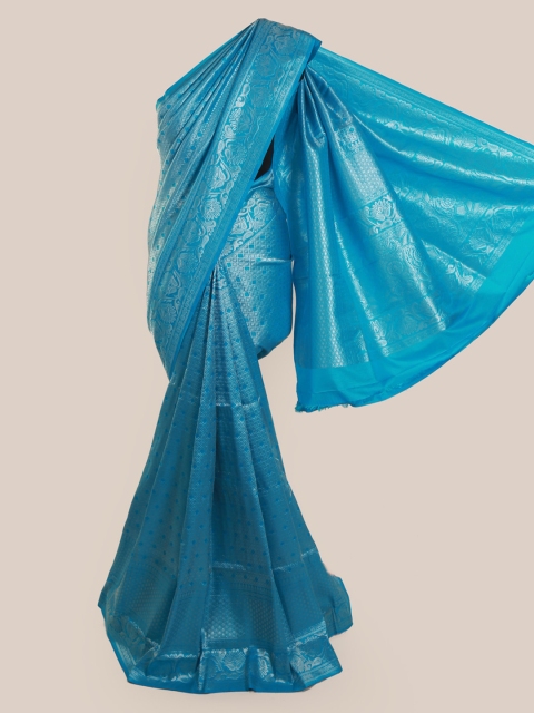 

Pothys Blue Woven Design Linen Blend Saree