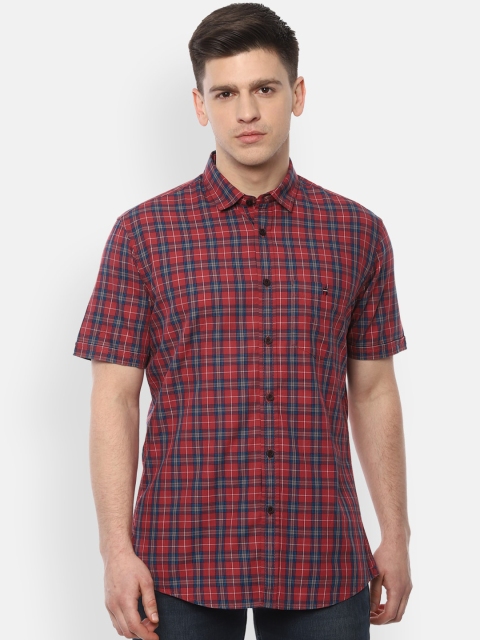 

Louis Philippe Jeans Men Red Slim Fit Checked Casual Shirt