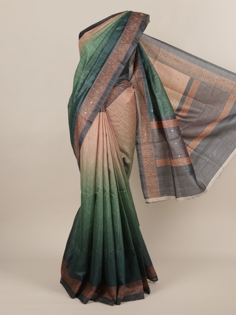 

Pothys Green & Beige Jute Silk Woven Design Saree