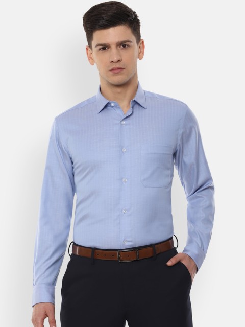 

Louis Philippe Men Blue Self Design Casual Shirt