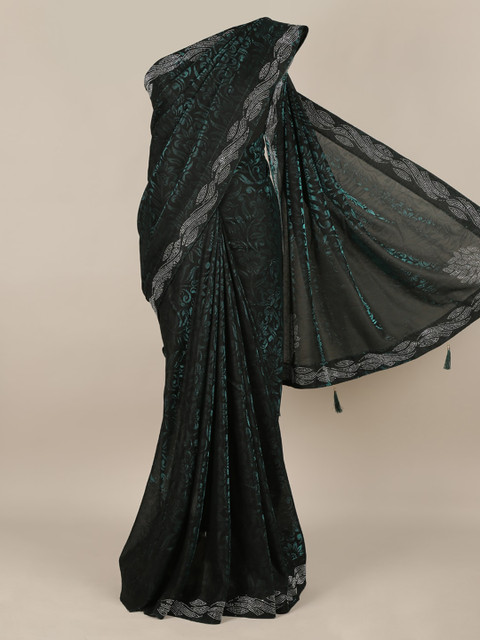 

Pothys Green & Black Net Printed Saree