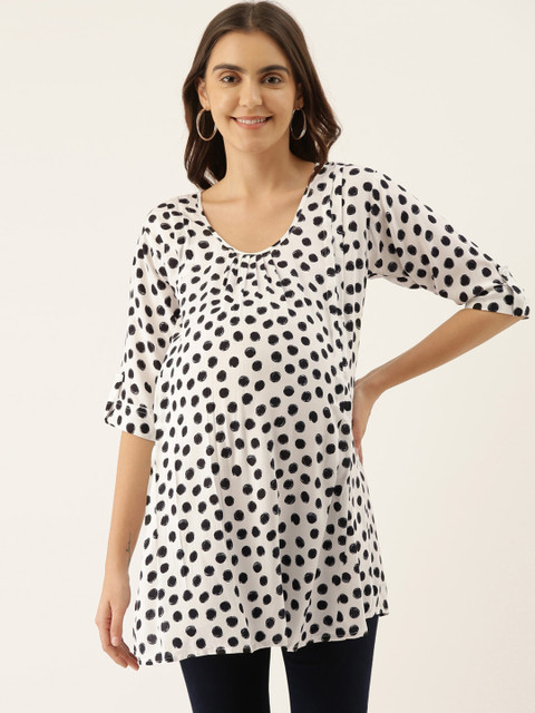 

GOLDSTROMS Women's White & Black Printed Maternity Tunic