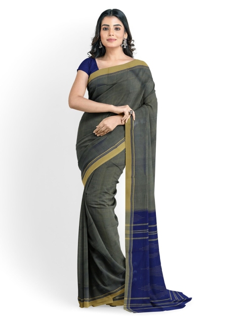 

APCO Blue & Grey Pure Cotton Colourblocked Saree