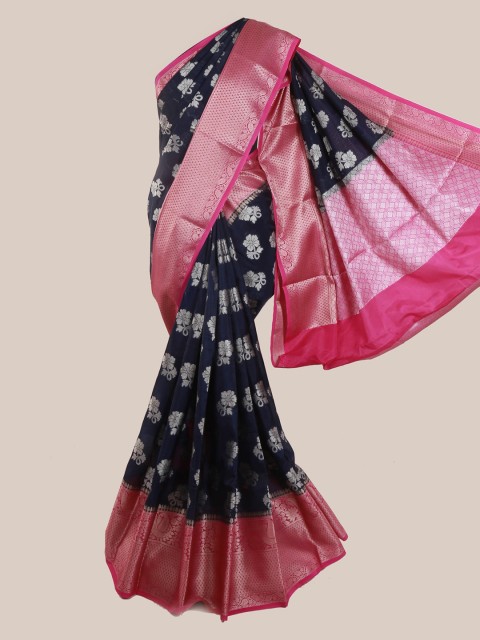 

Pothys Navy Blue & Pink Art Silk Woven Design Saree
