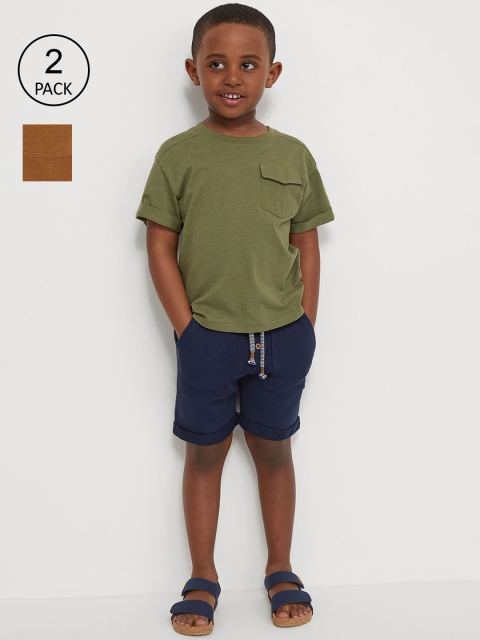 

H&M Boys Blue & Brown Solid 2-pack sweatshirt shorts