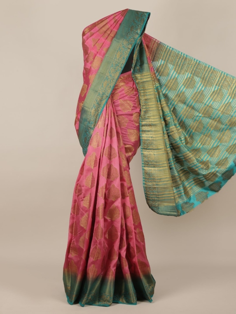 

Pothys Pink & Gold Jute Silk Woven Design Saree