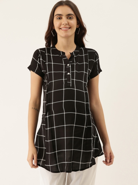 

GOLDSTROMS Women's Black & White Checked Tunic