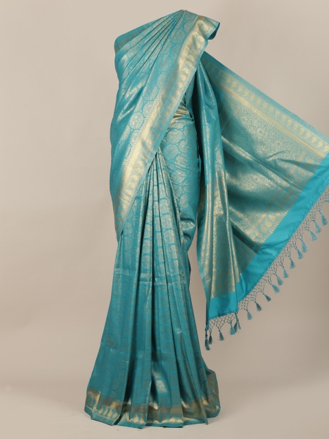 

Pothys Blue Pure Silk Woven Design Banarasi Saree