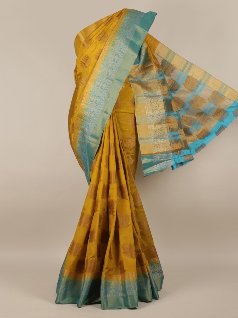 

Pothys Mustard Yellow Woven Design Jute Silk Saree