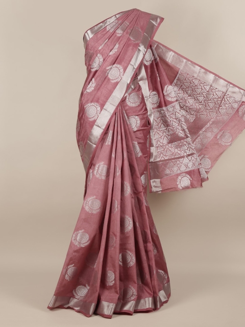 

Pothys Pink Woven Design Jute Silk Saree