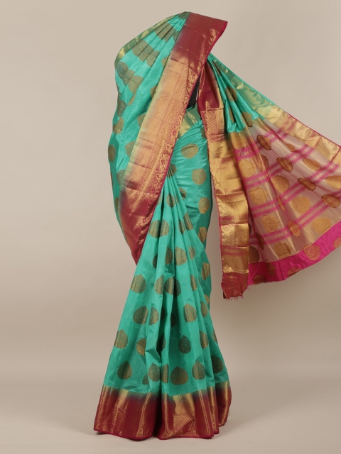 

Pothys Green Woven Design Jute Silk Saree