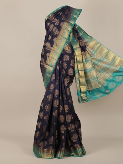

Pothys Navy Blue Woven Design Jute Silk Saree
