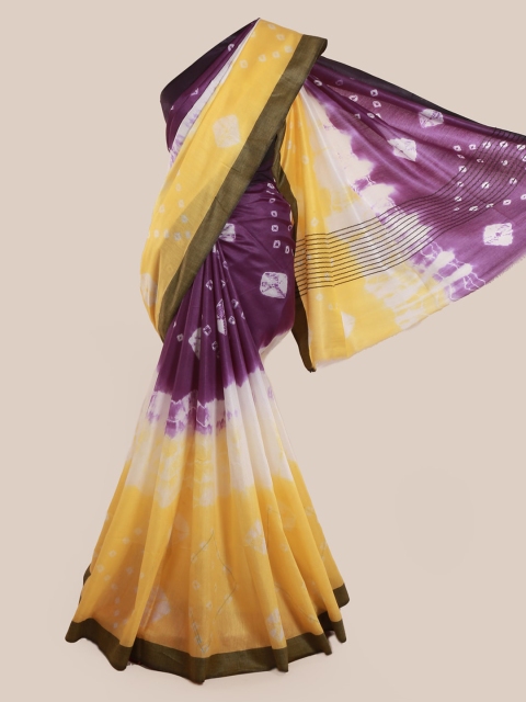 

Pothys Multicoloured Colourblocked Linen Blend Saree, Multi