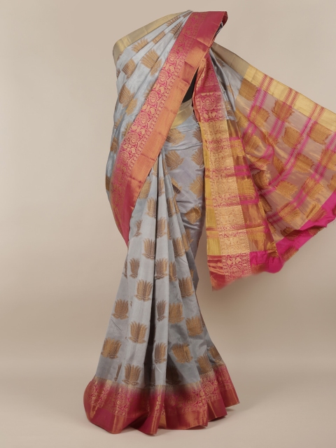 

Pothys Grey Woven Design Jute Silk Saree