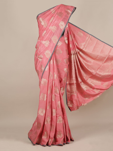 

Pothys Pink Woven Design Jute Silk Saree