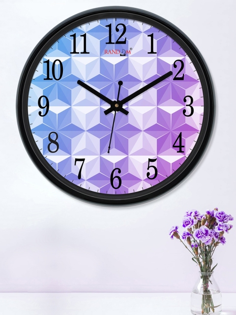

RANDOM White & Purple Round Printed 30 cm Analogue Wall Clock