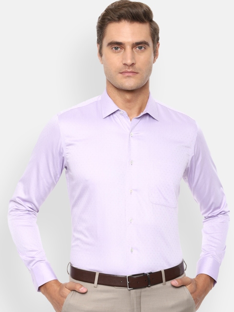 

Van Heusen Men Purple Regular Fit Self Design Cotton Formal Shirt