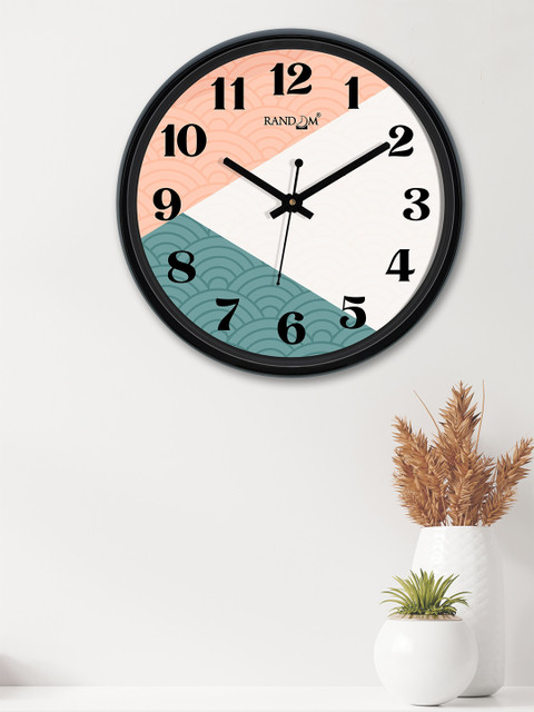 

RANDOM Orange & White Round Colourblocked Analogue Wall Clock