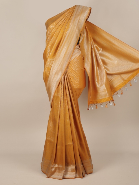 

Pothys Mustard Yellow Pure Silk Woven Design Banarasi Saree