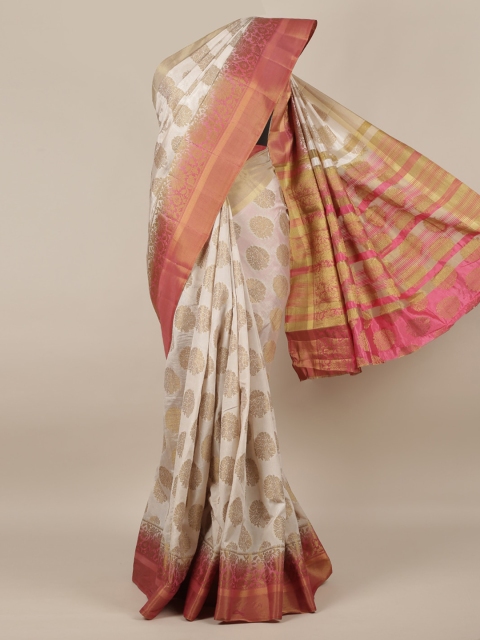 

Pothys Cream-Coloured Woven Design Jute Silk Saree