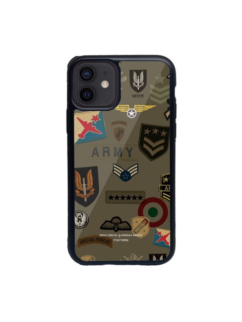 

macmerise Black & Olive Green Roger That iPhone 12 Back Case