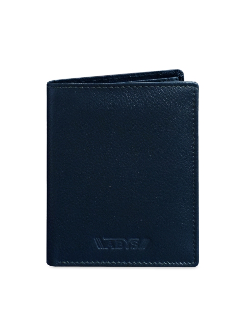 

ABYS Men Blue Textured Three Fold Wallet