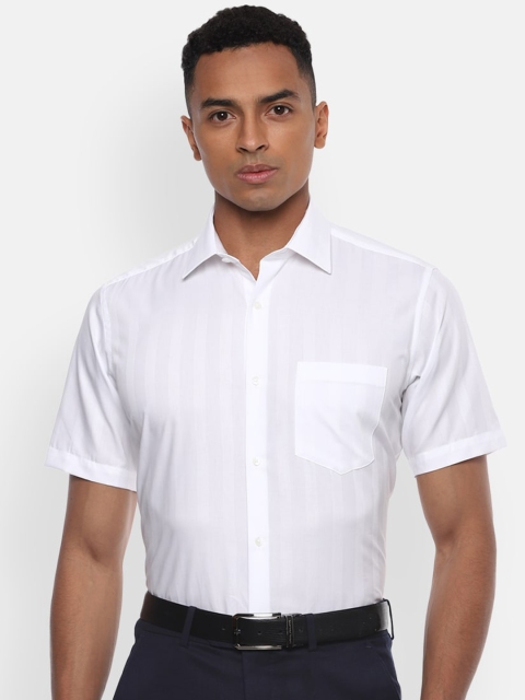 

Van Heusen Men White Regular Fit Striped Cotton Formal Shirt