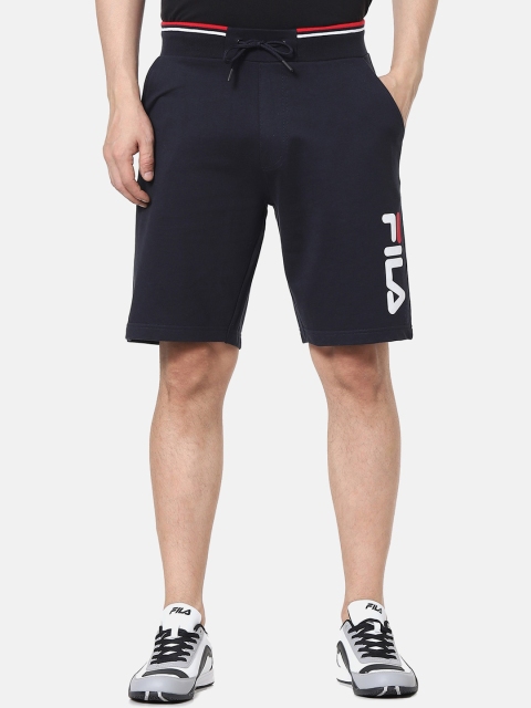 

FILA Men Navy Blue Solid Regular Fit Sports Shorts