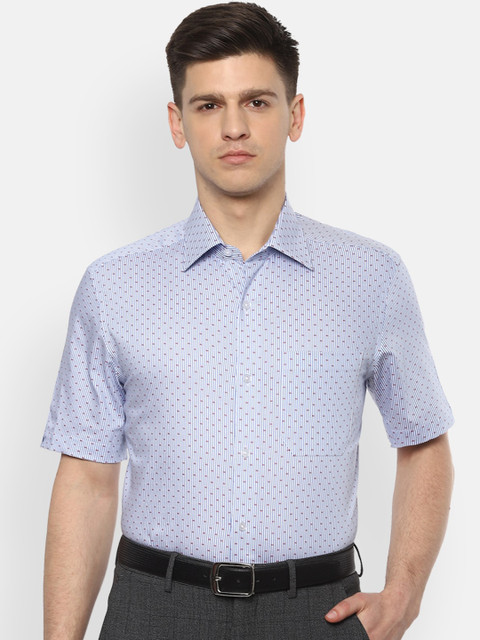 

Louis Philippe Men Blue & White Regular Fit Striped Cotton Formal Shirt