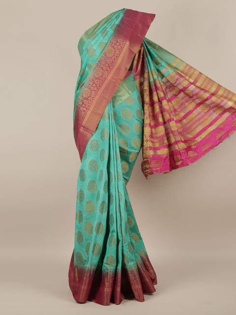 

Pothys Green Woven Design Jute Silk Saree
