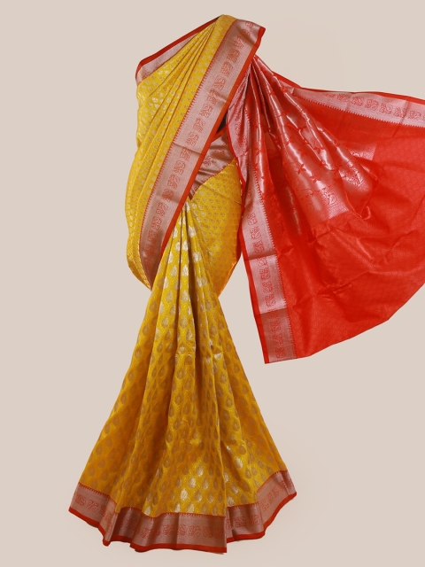 

Pothys Mustard & Silver Art Silk Woven Design Saree